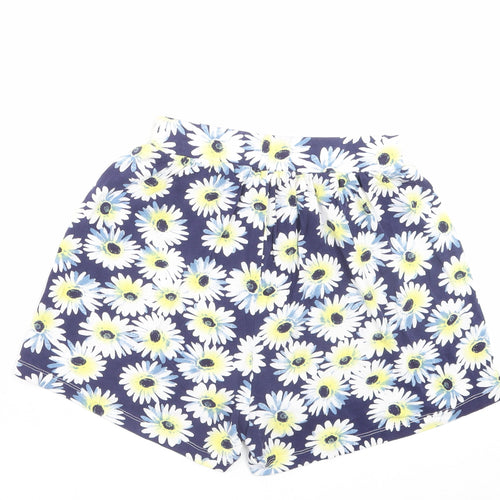 ASOS Womens Blue Floral Viscose Boyfriend Shorts Size 8 Regular Pull On
