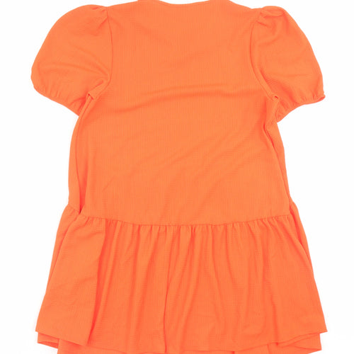 Primark Womens Orange Polyester A-Line Size S Crew Neck Pullover