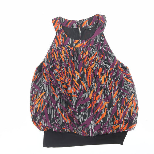 Julian MacDonald Womens Multicoloured Geometric Polyester Basic Tank Size 12 Halter