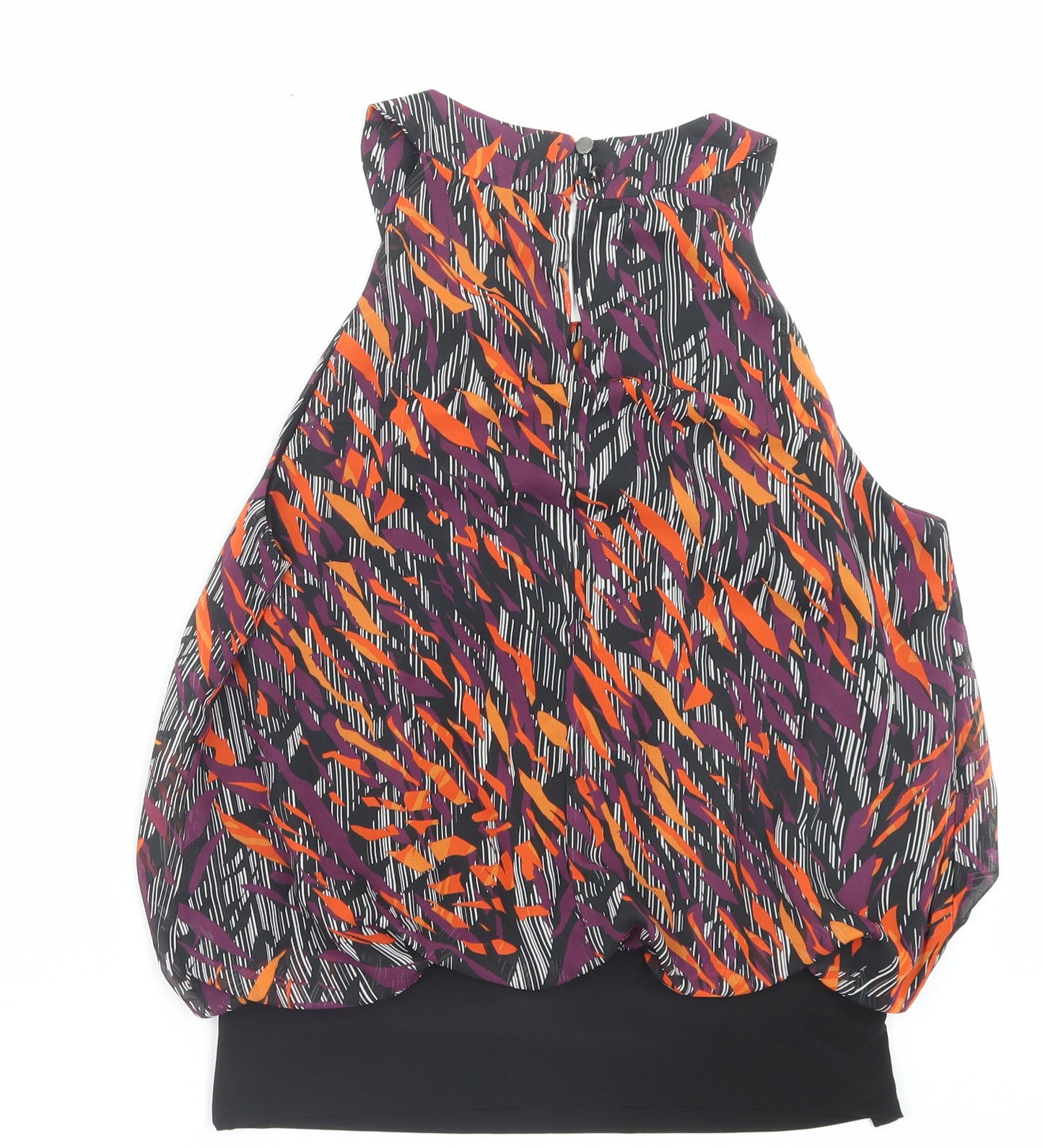 Julian MacDonald Womens Multicoloured Geometric Polyester Basic Tank Size 12 Halter