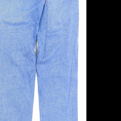 New Look Womens Blue Cotton Straight Jeans Size 12 L27 in Regular Button - Lift & Shape