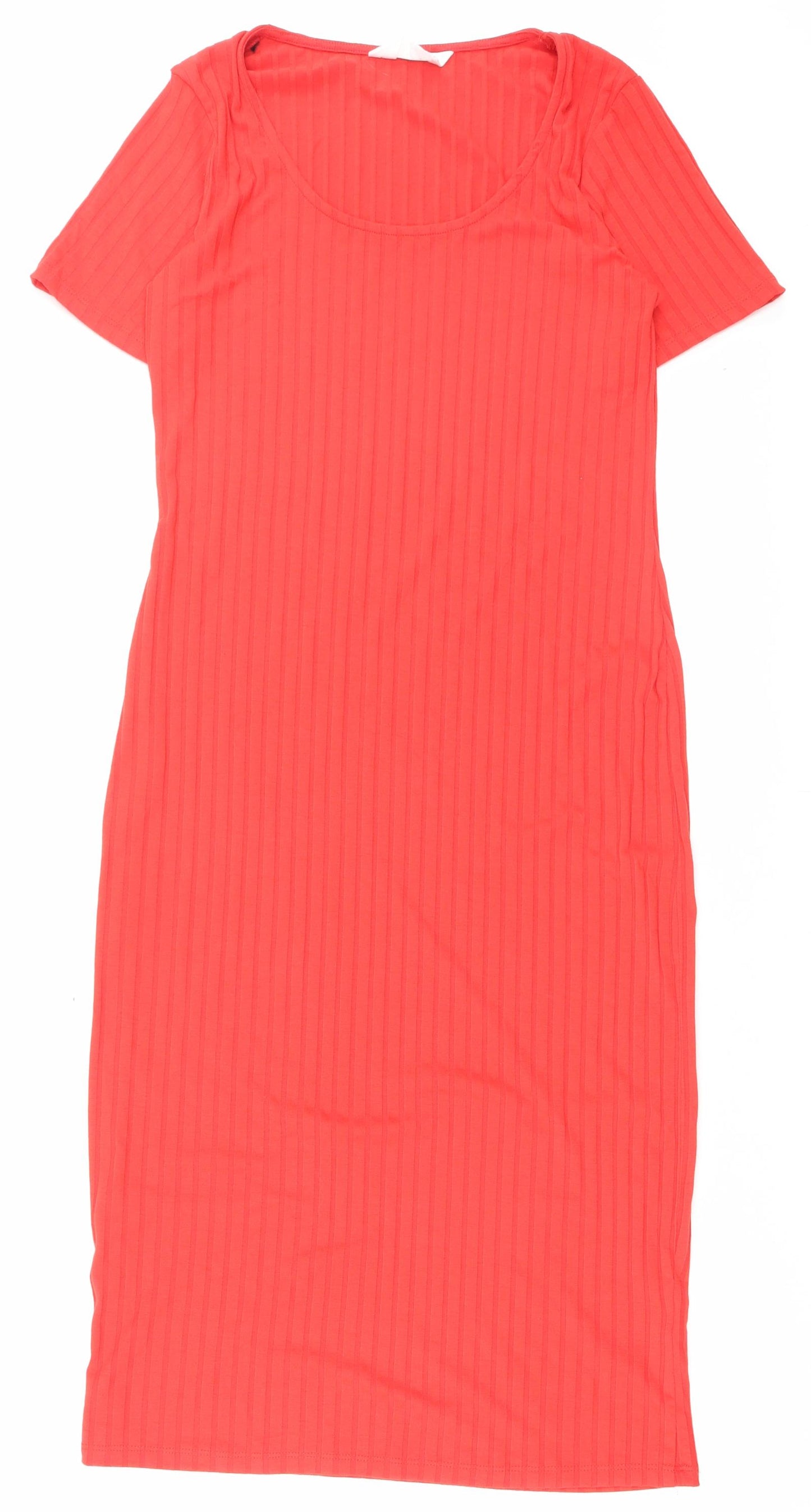 Primark Womens Red Polyester Bodycon Size 12 Scoop Neck Pullover