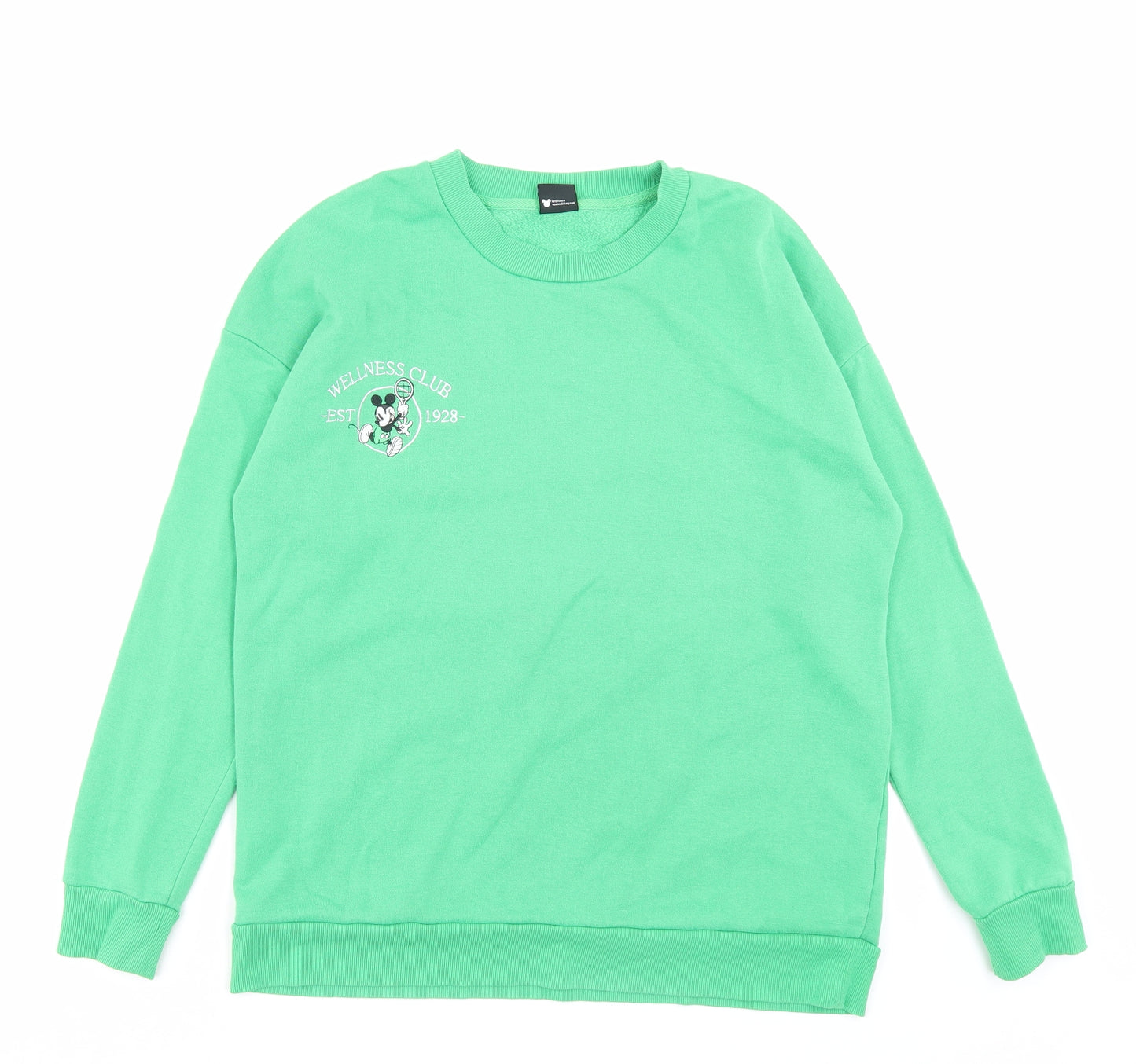 PEP&CO Womens Green Cotton Pullover Sweatshirt Size M Pullover - Mickey Mouse