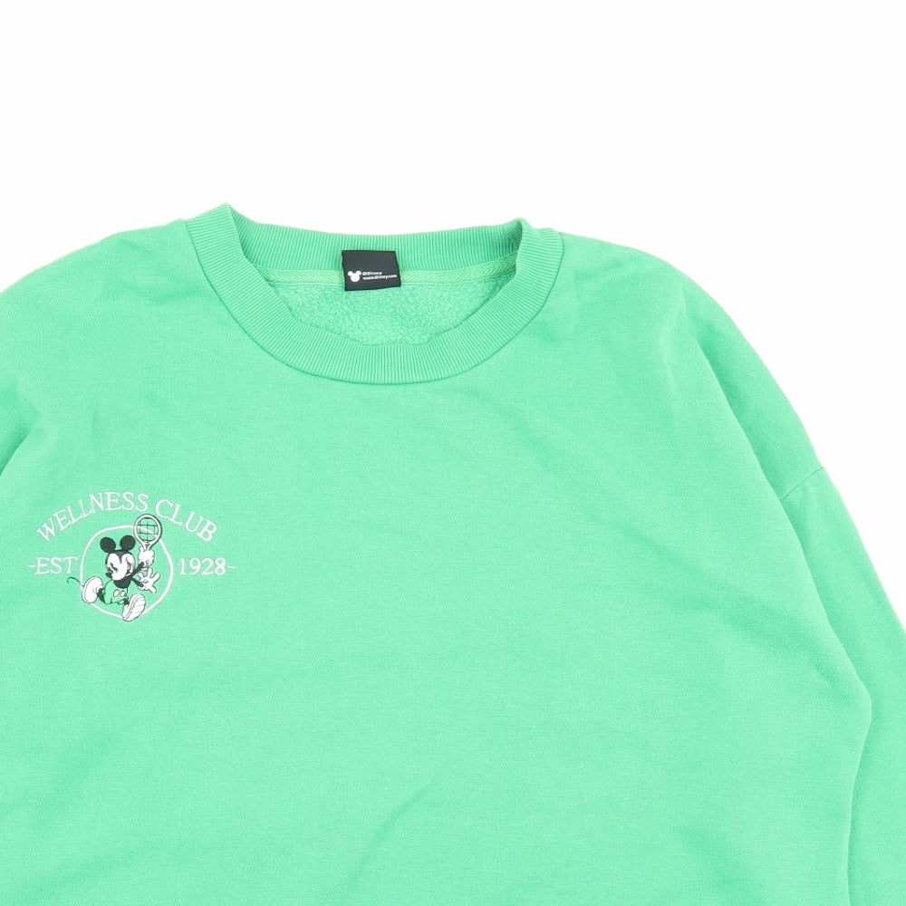 PEP&CO Womens Green Cotton Pullover Sweatshirt Size M Pullover - Mickey Mouse