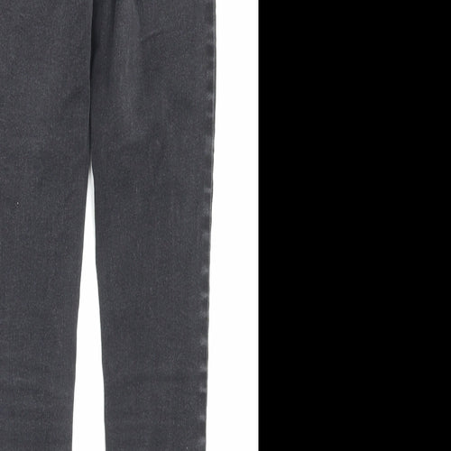 Denim & Co. Womens Black Cotton Skinny Jeans Size 10 L28 in Regular Button
