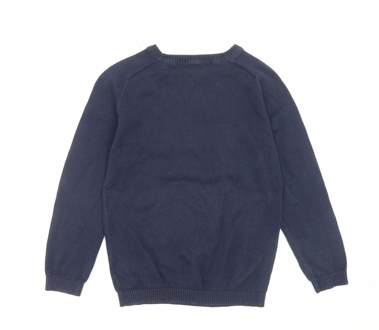 NEXT Boys Black Crew Neck Cotton Pullover Jumper Size 8 Years Pullover