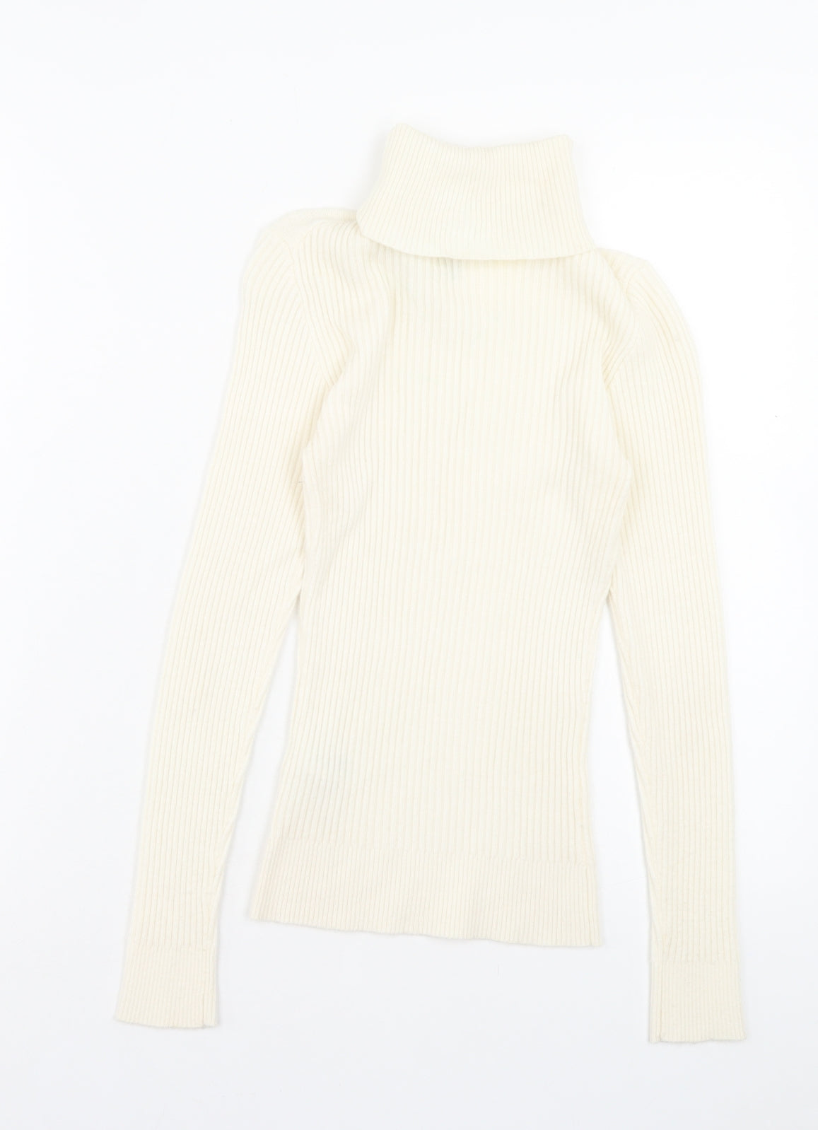Primark Womens Beige Roll Neck Polyester Pullover Jumper Size XS