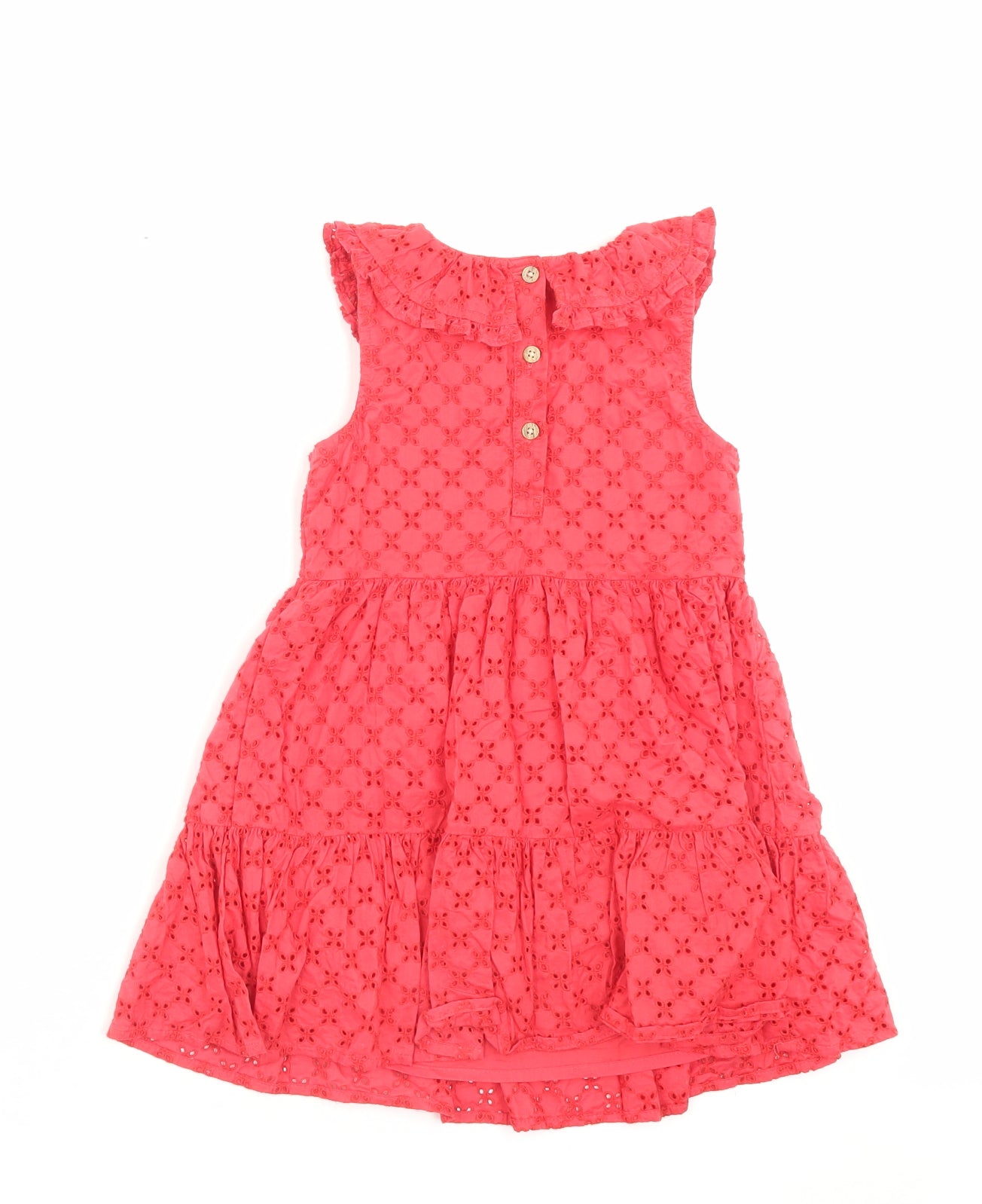F&F Girls Pink Geometric Cotton A-Line Size 4-5 Years Collared Button