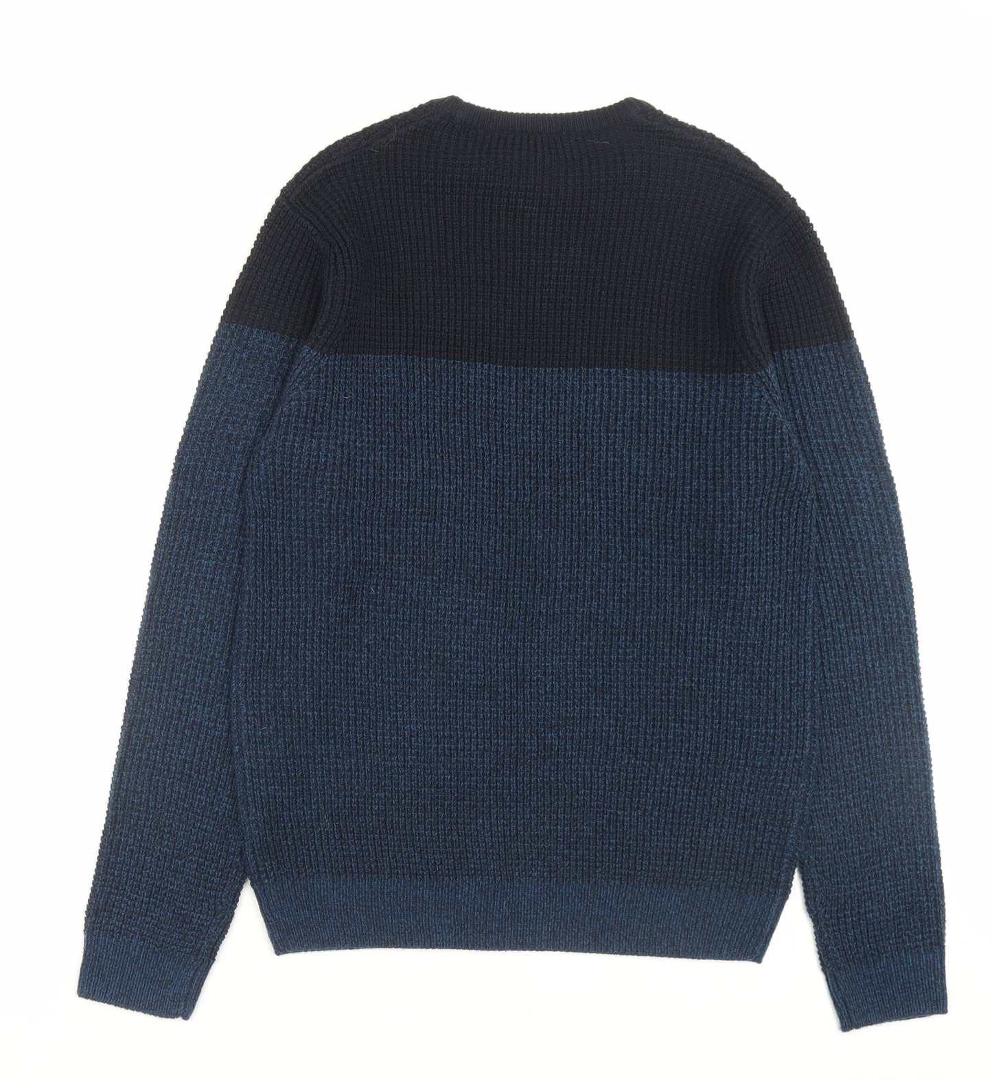 George Mens Blue Crew Neck Acrylic Pullover Jumper Size M