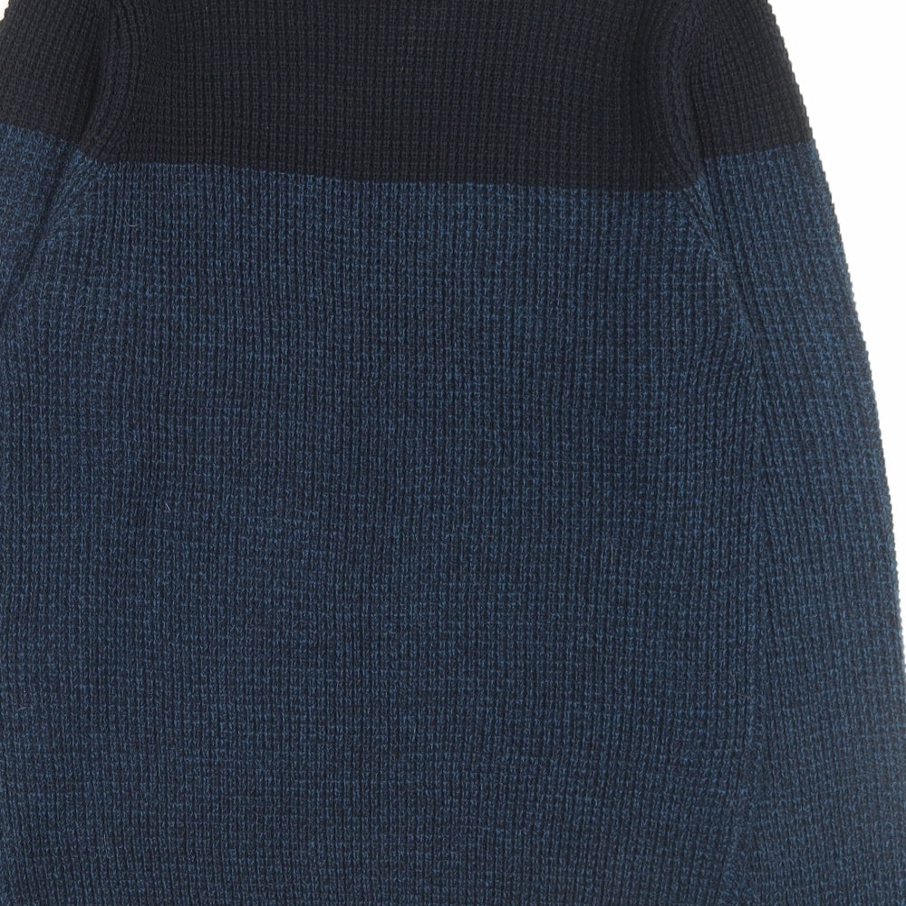George Mens Blue Crew Neck Acrylic Pullover Jumper Size M
