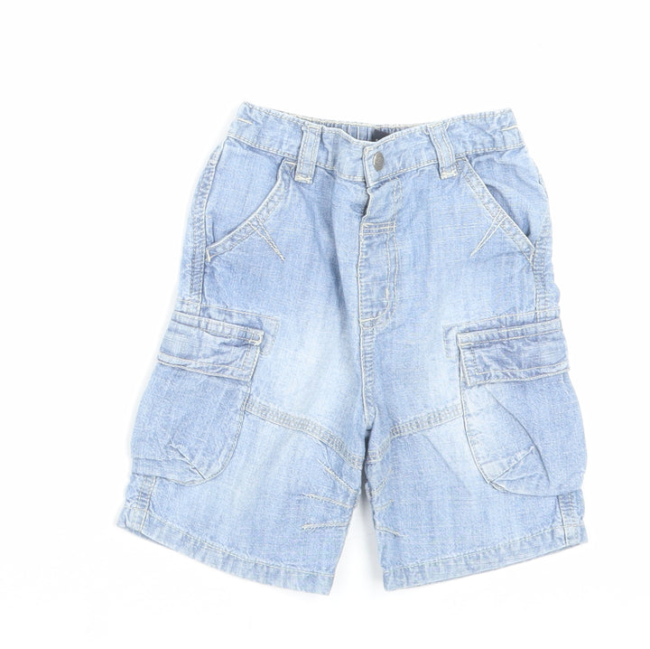 NEXT Boys Blue Cotton Cropped Trousers Size 9 Months Button - Shorts