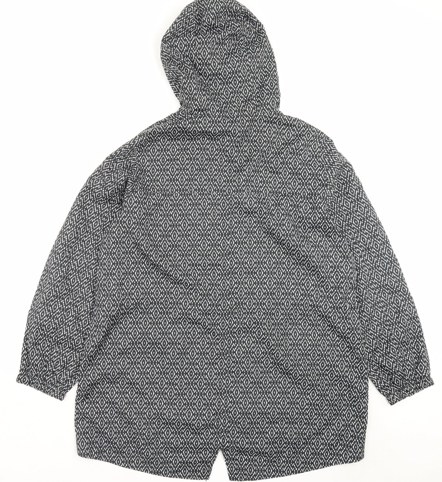 Marks and Spencer Womens Black Geometric Jacket Size L Zip