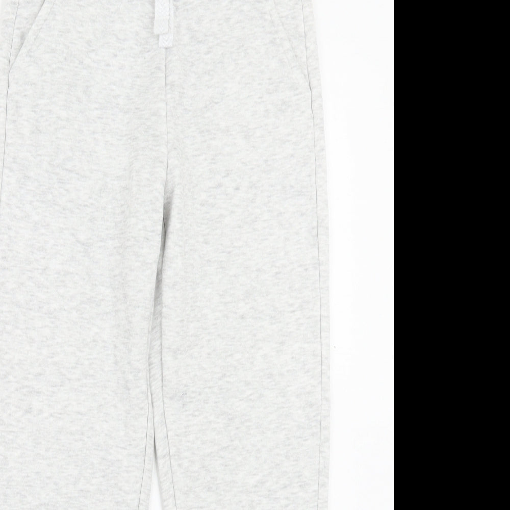 George Girls Grey Cotton Jogger Trousers Size 9-10 Years Regular Drawstring