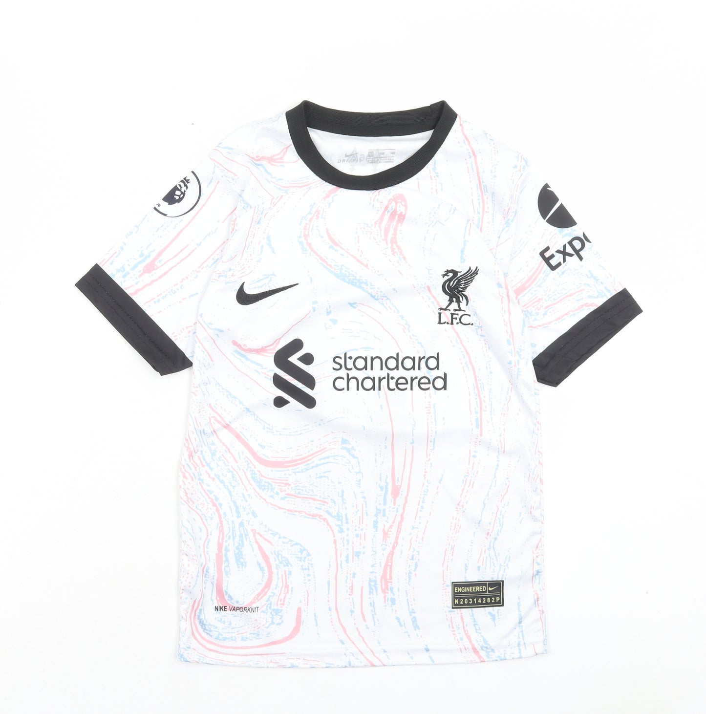 Nike Boys Multicoloured Geometric Polyester Basic T-Shirt Size 10 Years Crew Neck Pullover - Liverpool FC
