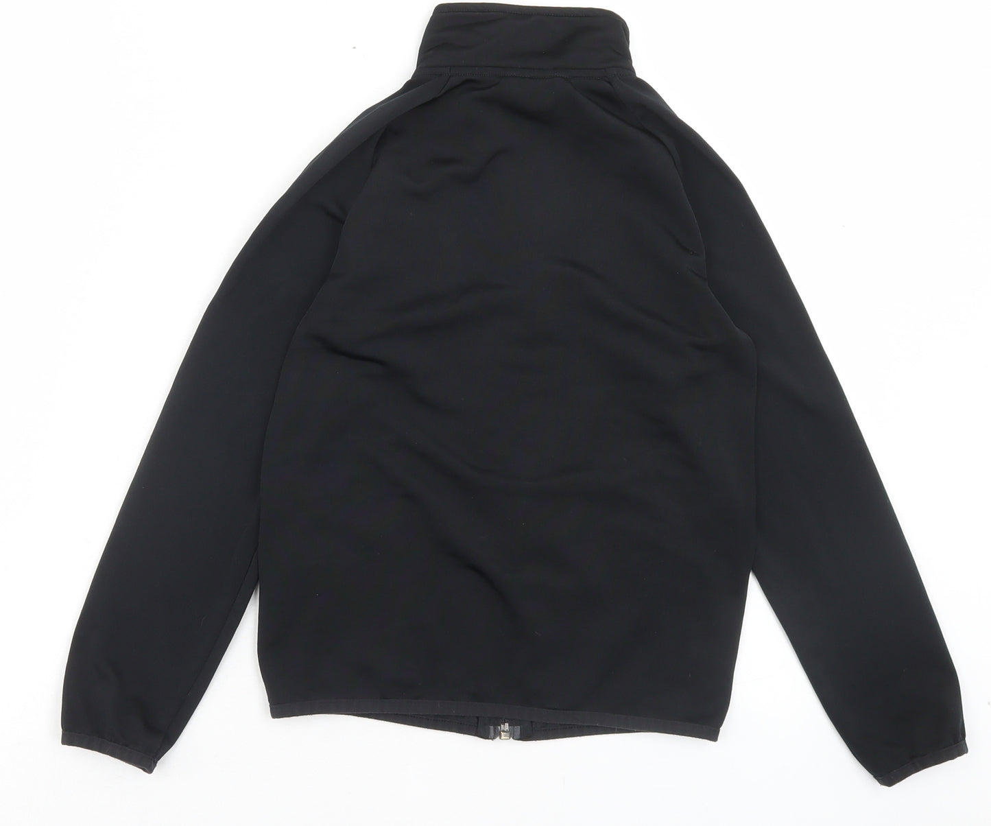adidas Boys Black Polyester Full Zip Sweatshirt Size 7-8 Years Zip