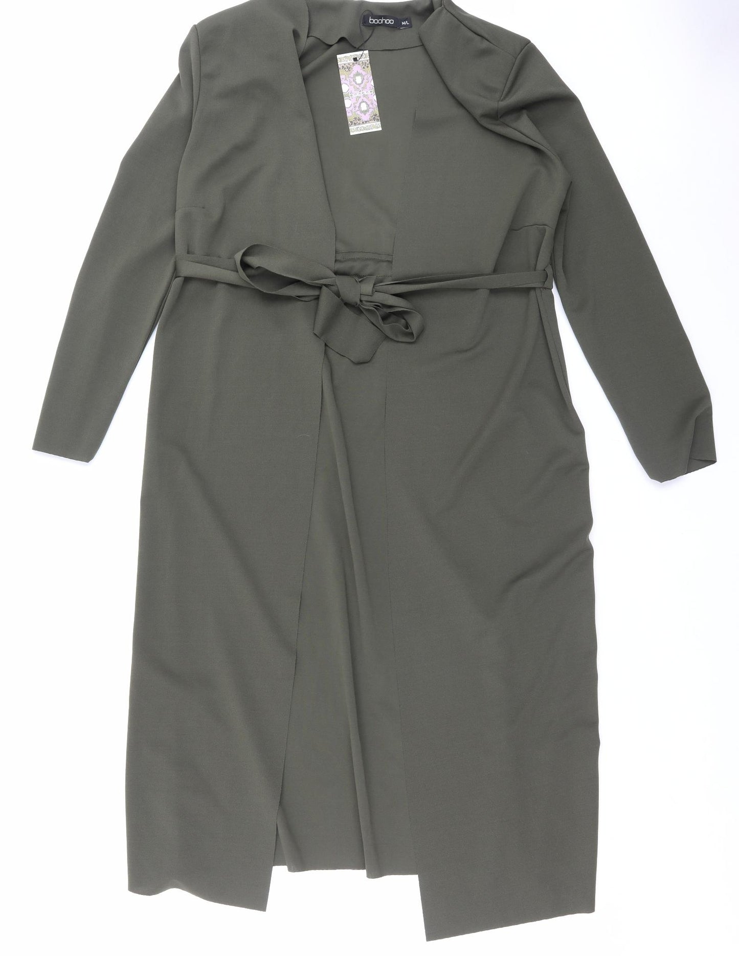 Boohoo Womens Green Jacket Blazer Size M Tie