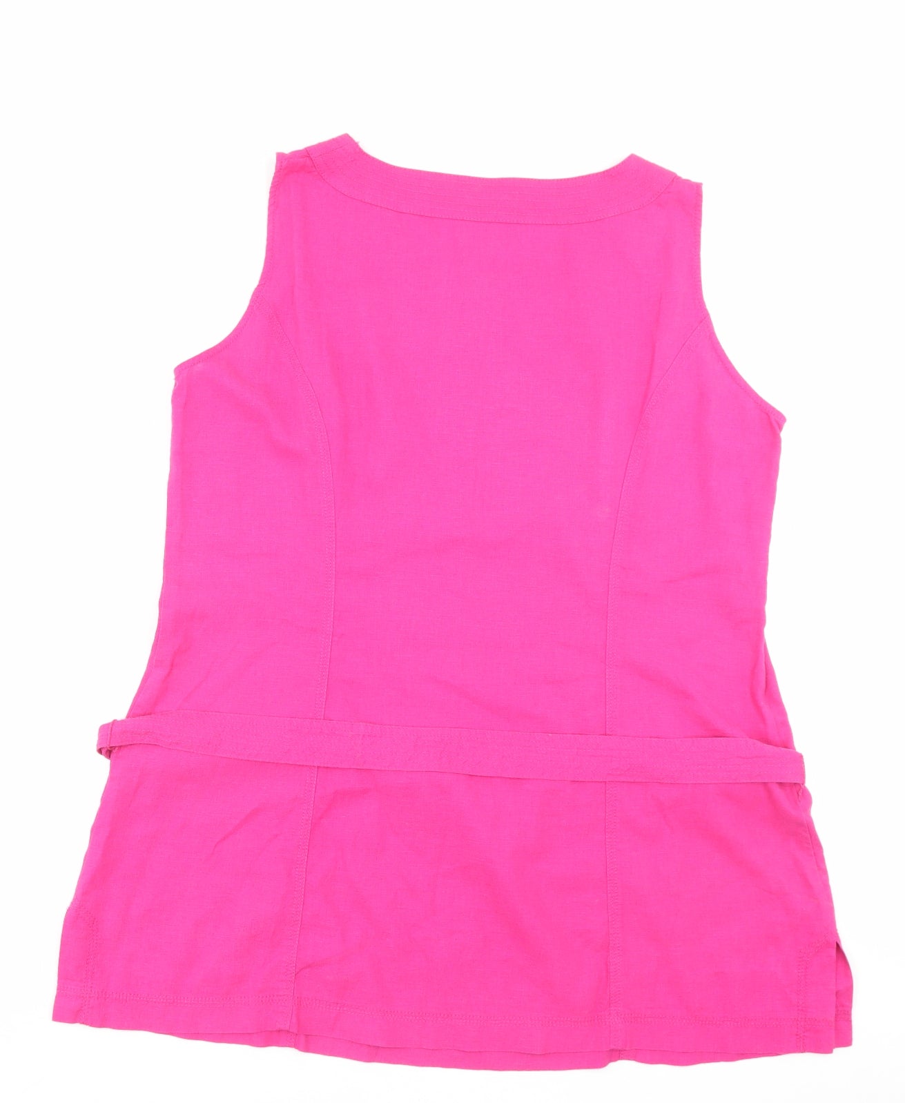 Marks and Spencer Womens Pink Linen Tunic Tank Size 18 Boat Neck