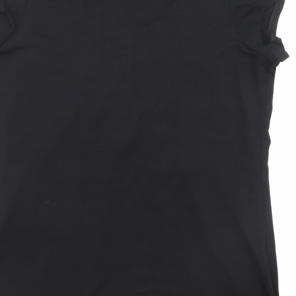 Autograph Womens Black Viscose Basic T-Shirt Size 18 Scoop Neck