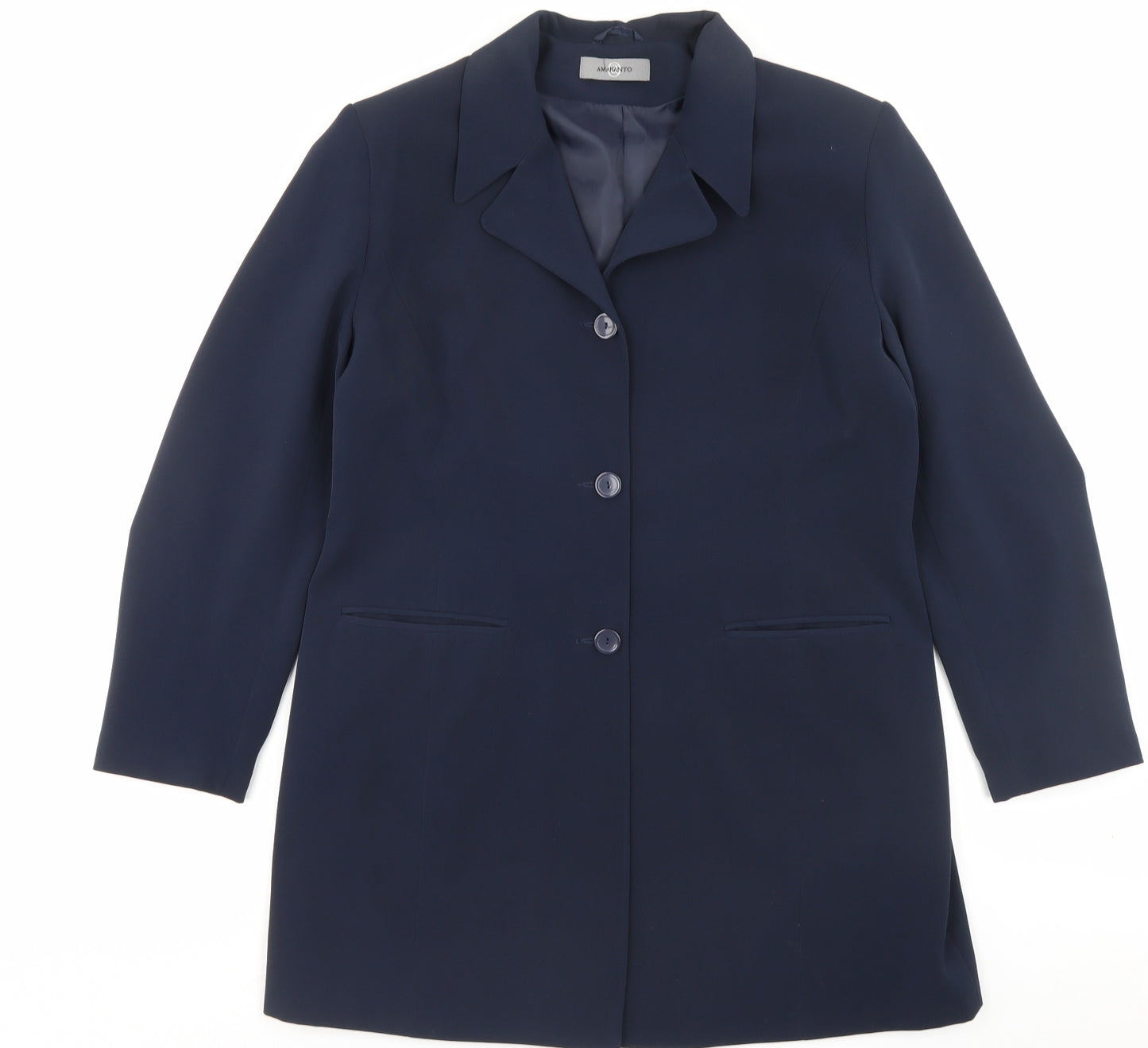 AMARANTO Womens Blue Jacket Blazer Size 18 Button