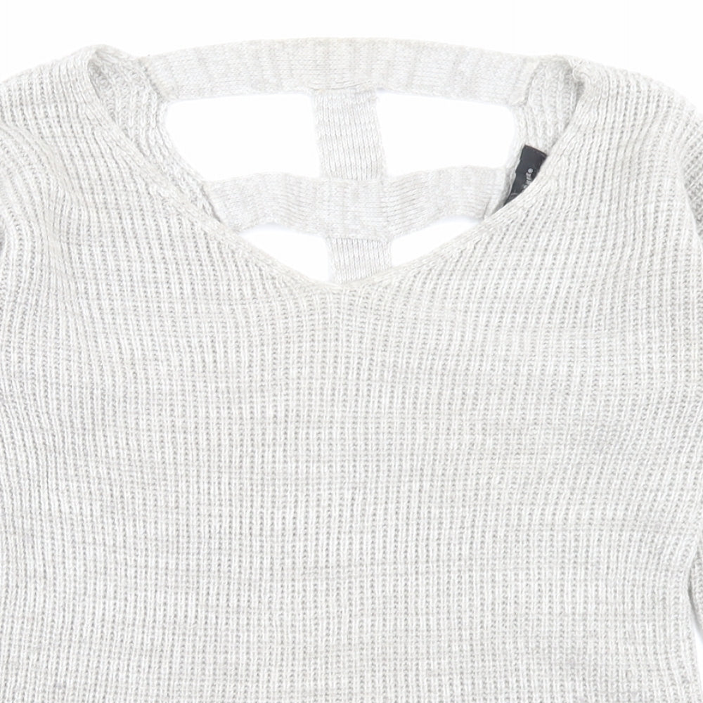 Atmosphere Womens Brown V-Neck Acrylic Pullover Jumper Size 4