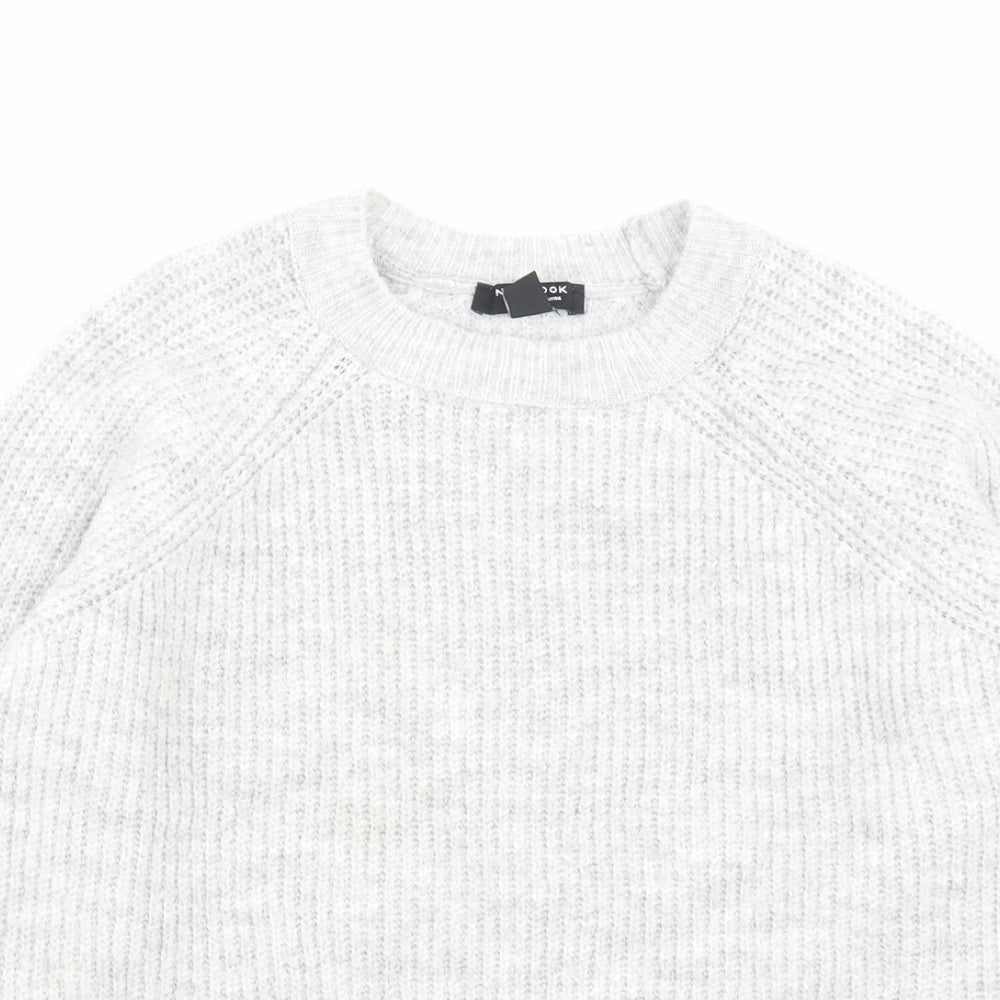 New Look Girls Grey Crew Neck Acrylic Pullover Jumper Size 12-13 Years Pullover