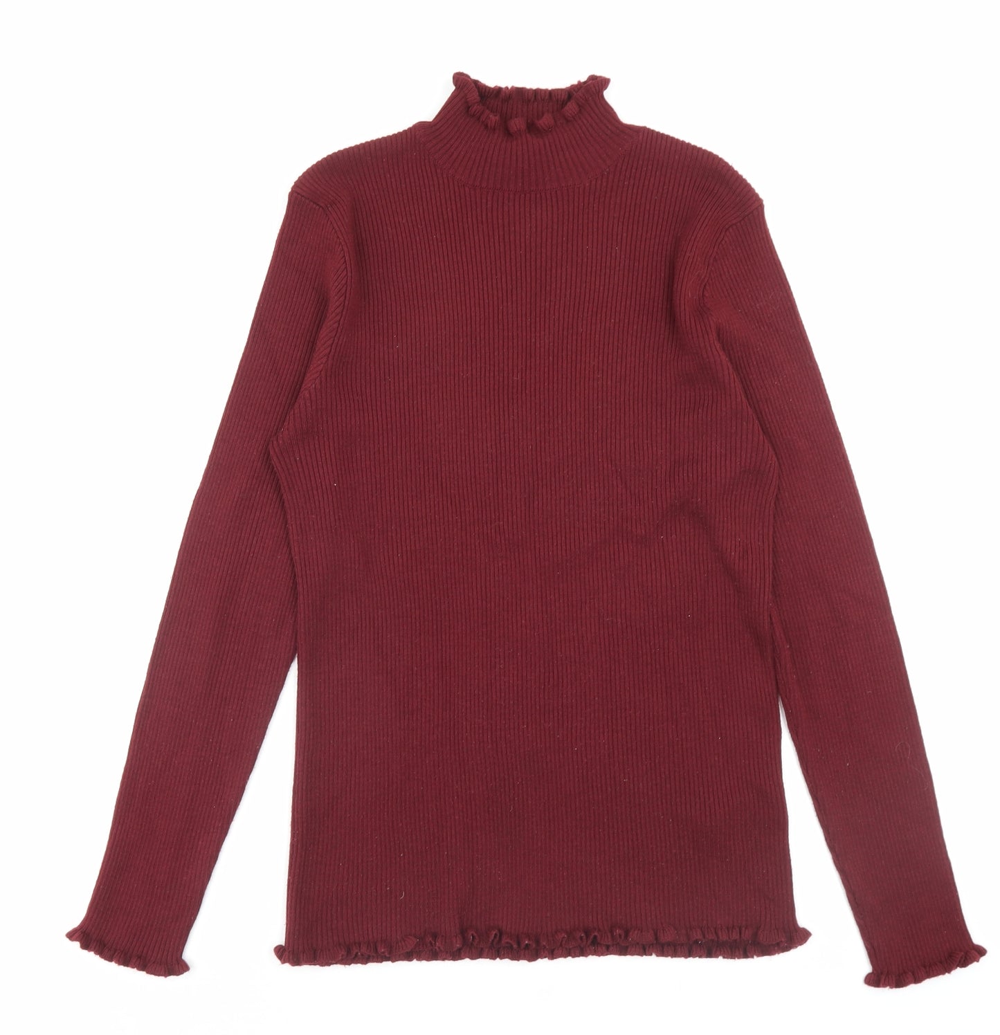 Peacocks Womens Red High Neck Polyester Pullover Jumper Size 18