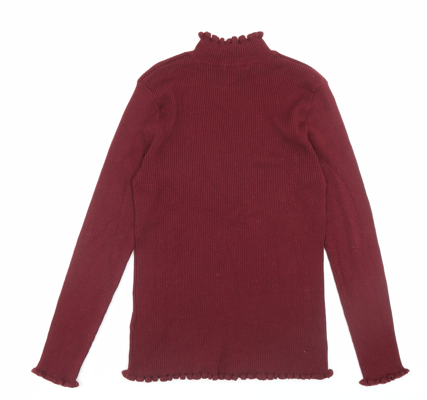 Peacocks Womens Red High Neck Polyester Pullover Jumper Size 18