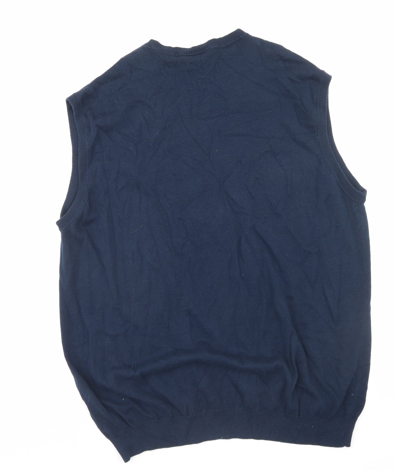 Cotton Valley Mens Blue V-Neck Cotton Vest Jumper Size 2XL