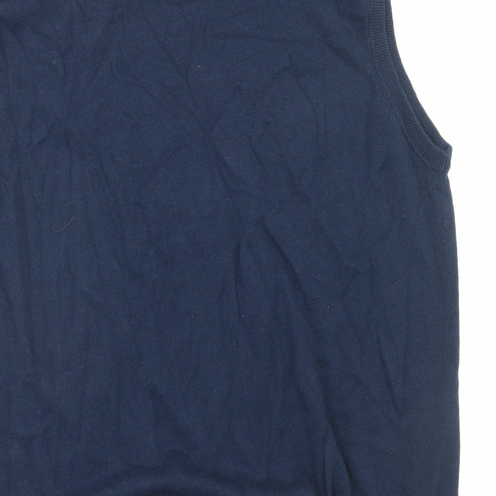 Cotton Valley Mens Blue V-Neck Cotton Vest Jumper Size 2XL