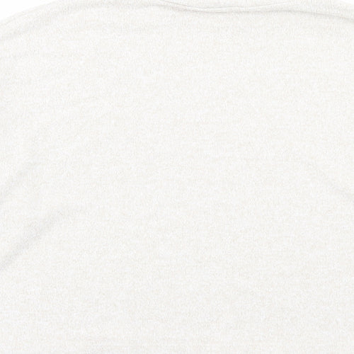 New Look Womens Beige Viscose Cropped T-Shirt Size M High Neck