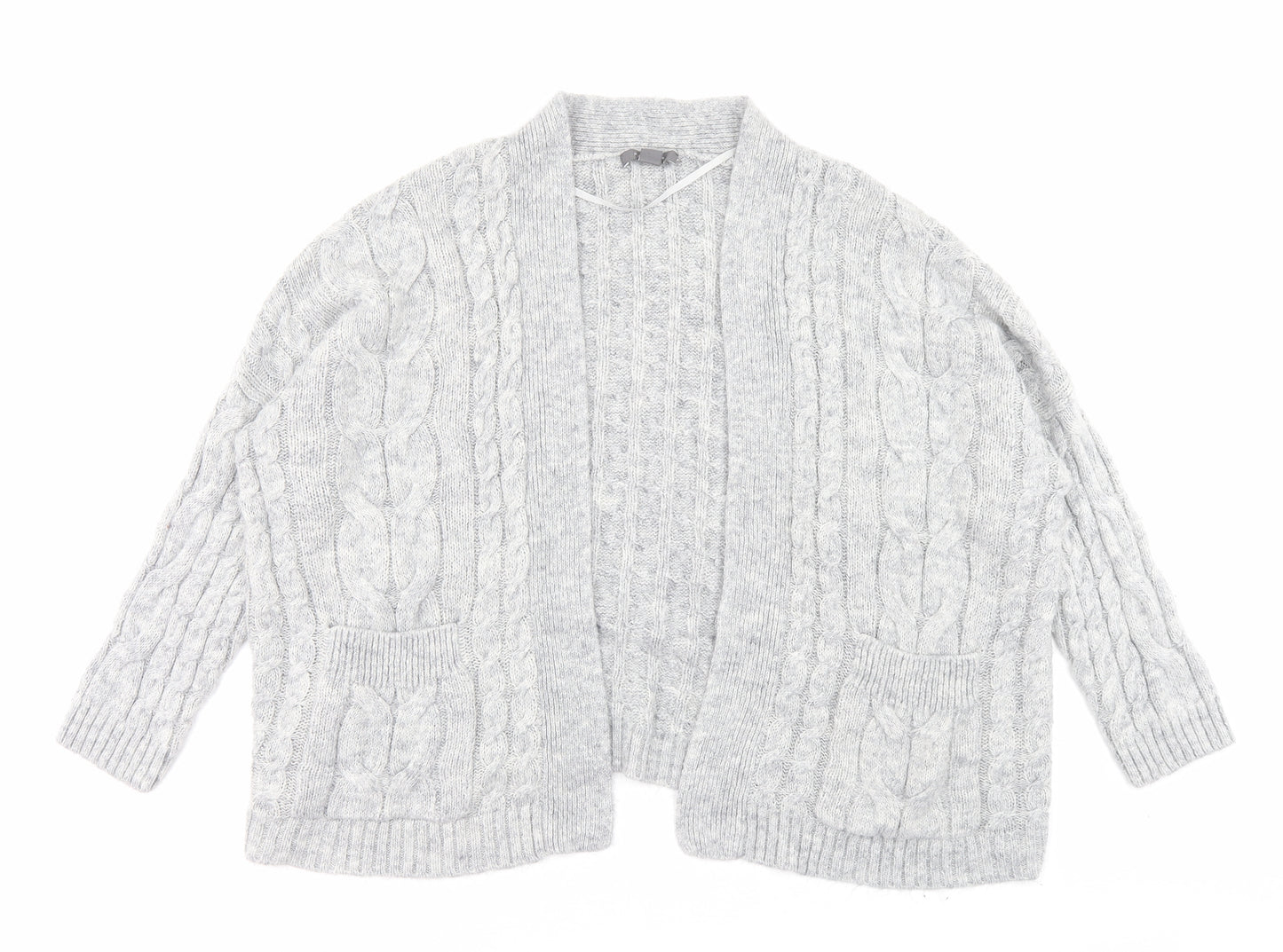 Primark Womens Grey V-Neck Acrylic Cardigan Jumper Size XL