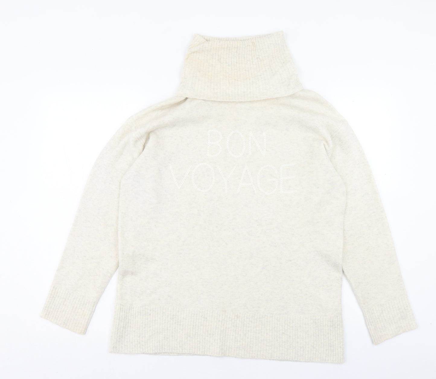River Island Womens Beige Roll Neck Acrylic Pullover Jumper Size XS - Bon Voyage