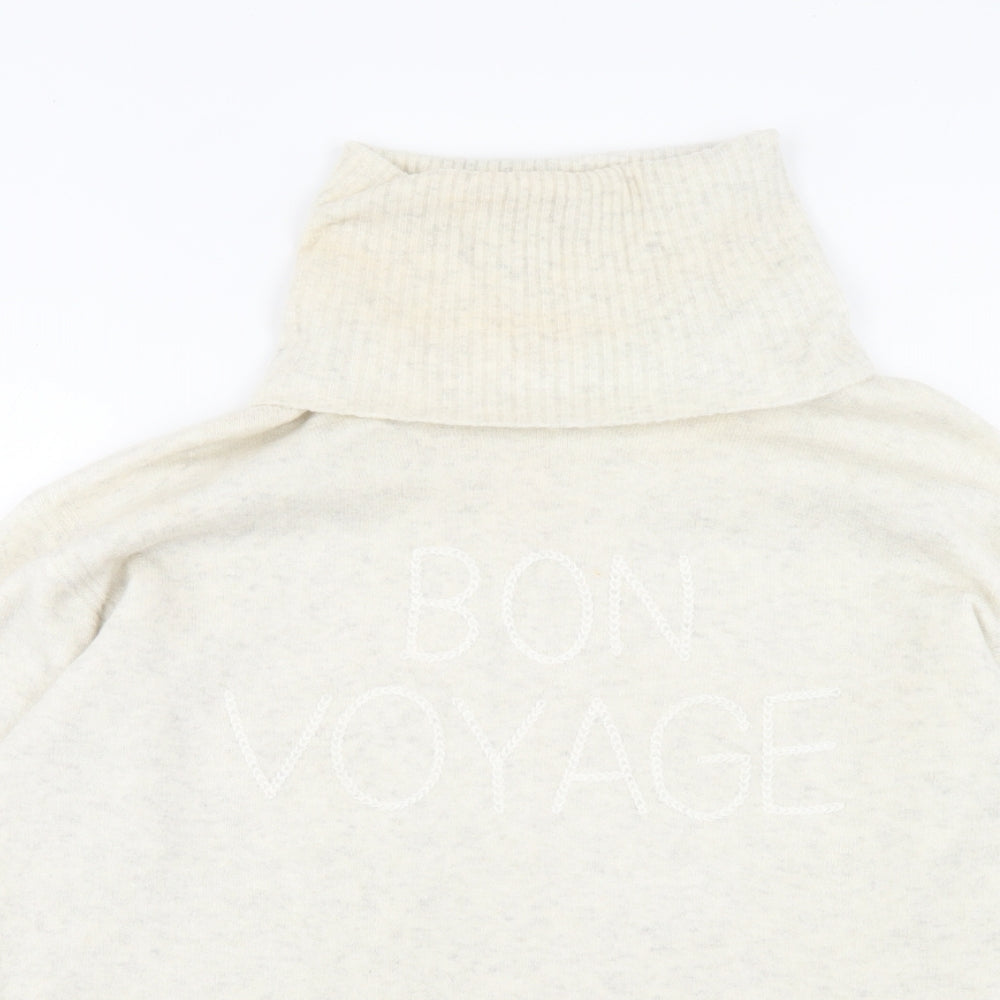 River Island Womens Beige Roll Neck Acrylic Pullover Jumper Size XS - Bon Voyage