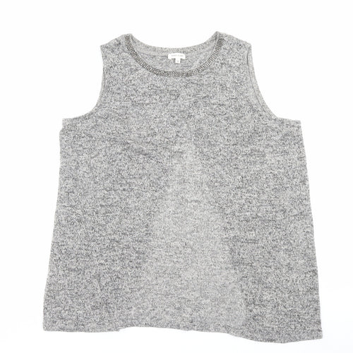 River Island Womens Grey Polyester Basic Tank Size 10 Crew Neck