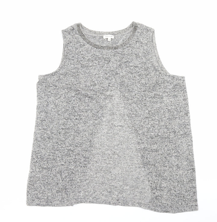 River Island Womens Grey Polyester Basic Tank Size 10 Crew Neck