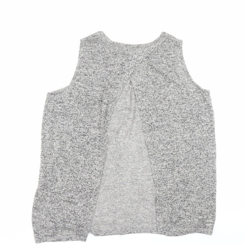 River Island Womens Grey Polyester Basic Tank Size 10 Crew Neck