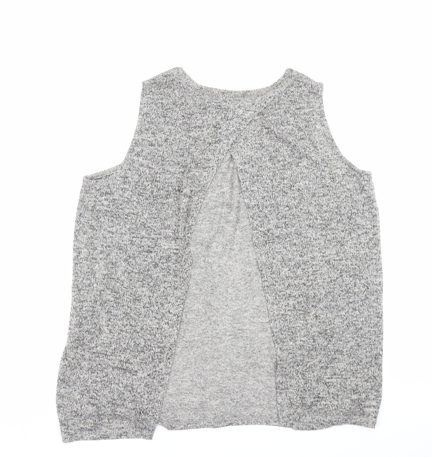 River Island Womens Grey Polyester Basic Tank Size 10 Crew Neck