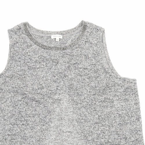 River Island Womens Grey Polyester Basic Tank Size 10 Crew Neck