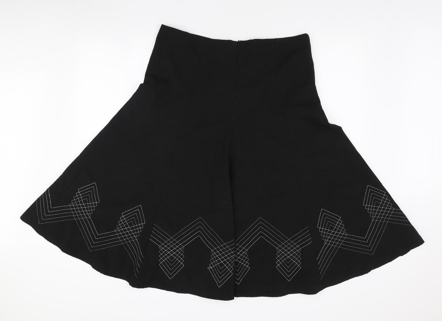 Papaya Womens Black Polyester A-Line Skirt Size 16 Zip
