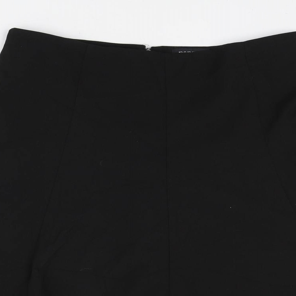 Papaya Womens Black Polyester A-Line Skirt Size 16 Zip