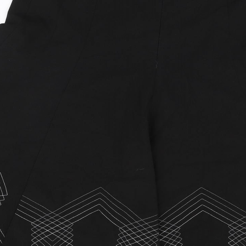 Papaya Womens Black Polyester A-Line Skirt Size 16 Zip