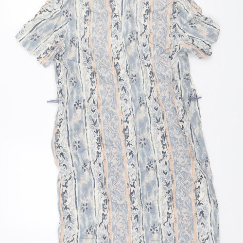 Marks and Spencer Womens Multicoloured Geometric Viscose Shirt Dress Size 12 Collared Button