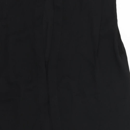 Warehouse Womens Black Polyester Basic Blouse Size 10 Round Neck