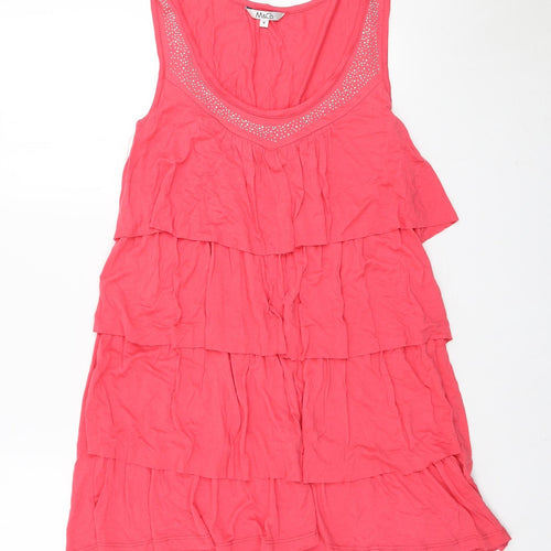 M&Co Womens Pink Viscose Tunic T-Shirt Size M Scoop Neck