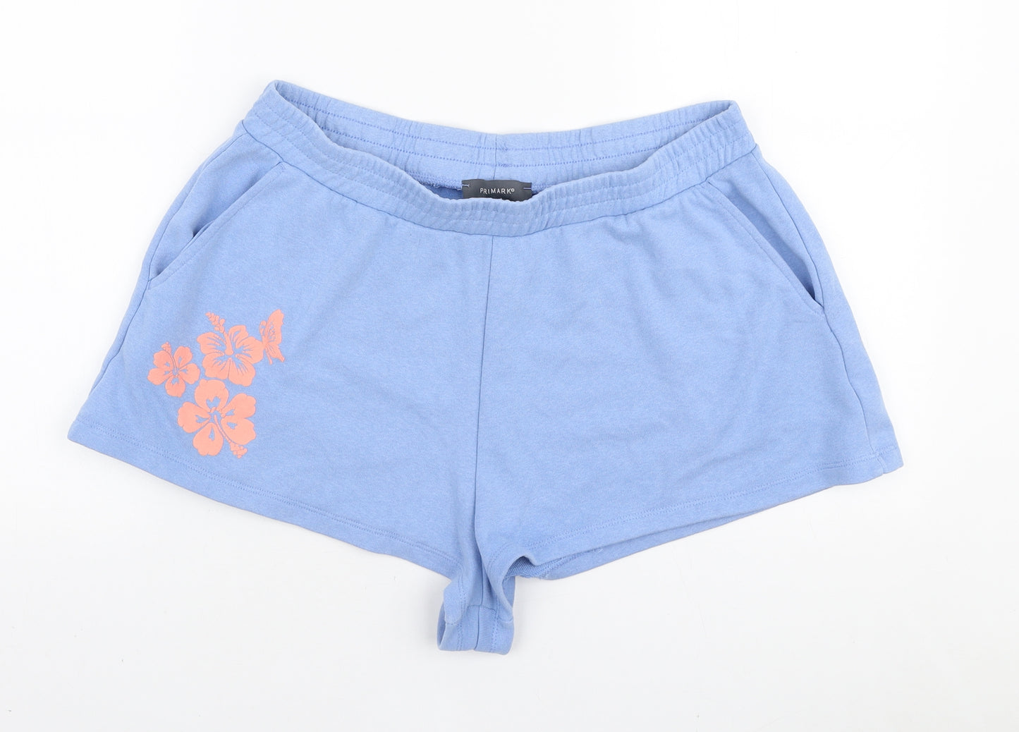 Primark Womens Blue Polyester Sweat Shorts Size L L3 in Regular