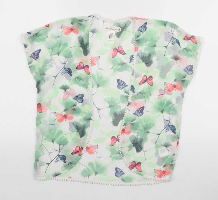 H&M Womens Multicoloured Floral Polyester Kimono Blouse Size M V-Neck