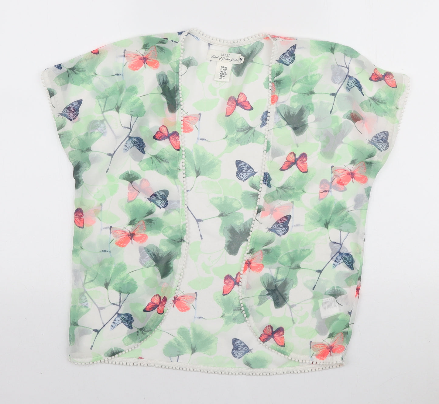 H&M Womens Multicoloured Floral Polyester Kimono Blouse Size M V-Neck