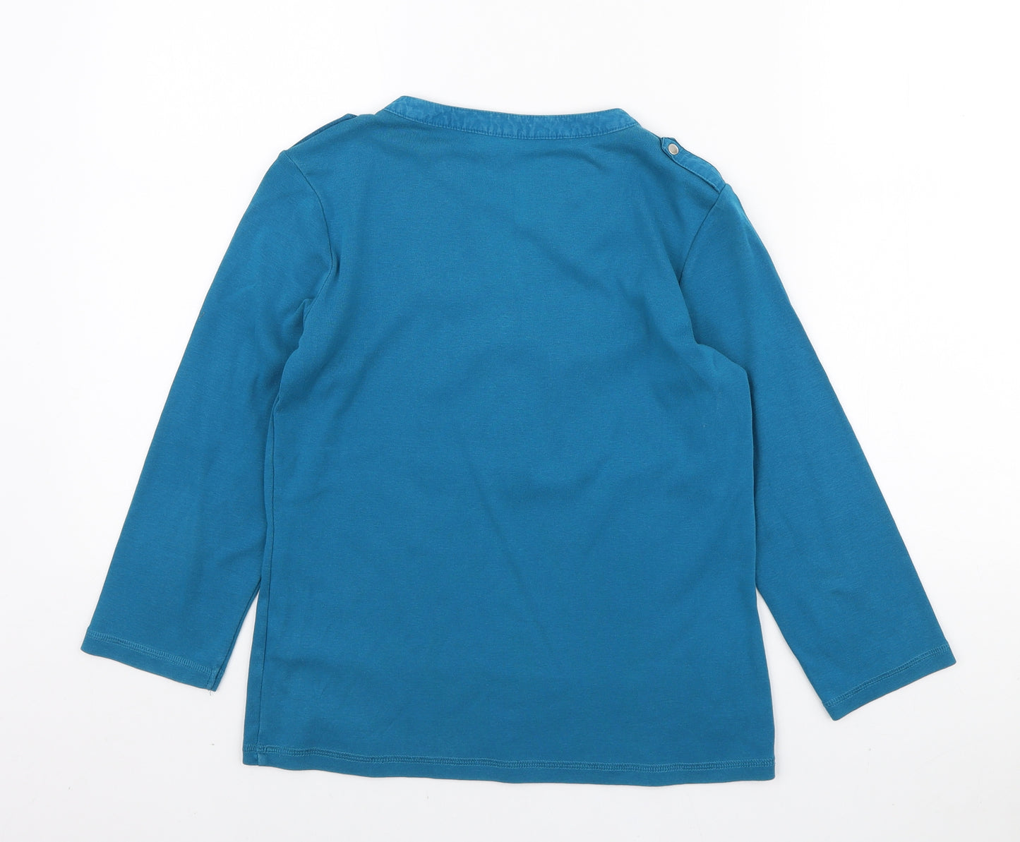 Debenhams Womens Blue Cotton Pullover Sweatshirt Size 10 Button