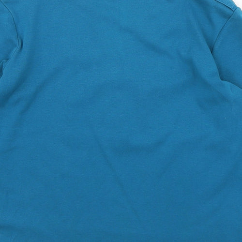 Debenhams Womens Blue Cotton Pullover Sweatshirt Size 10 Button