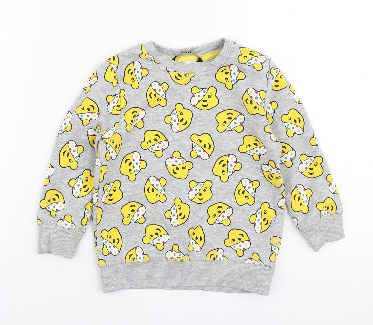 George Boys Grey Geometric Cotton Pullover Sweatshirt Size 2-3 Years Pullover - Pudsey Bear